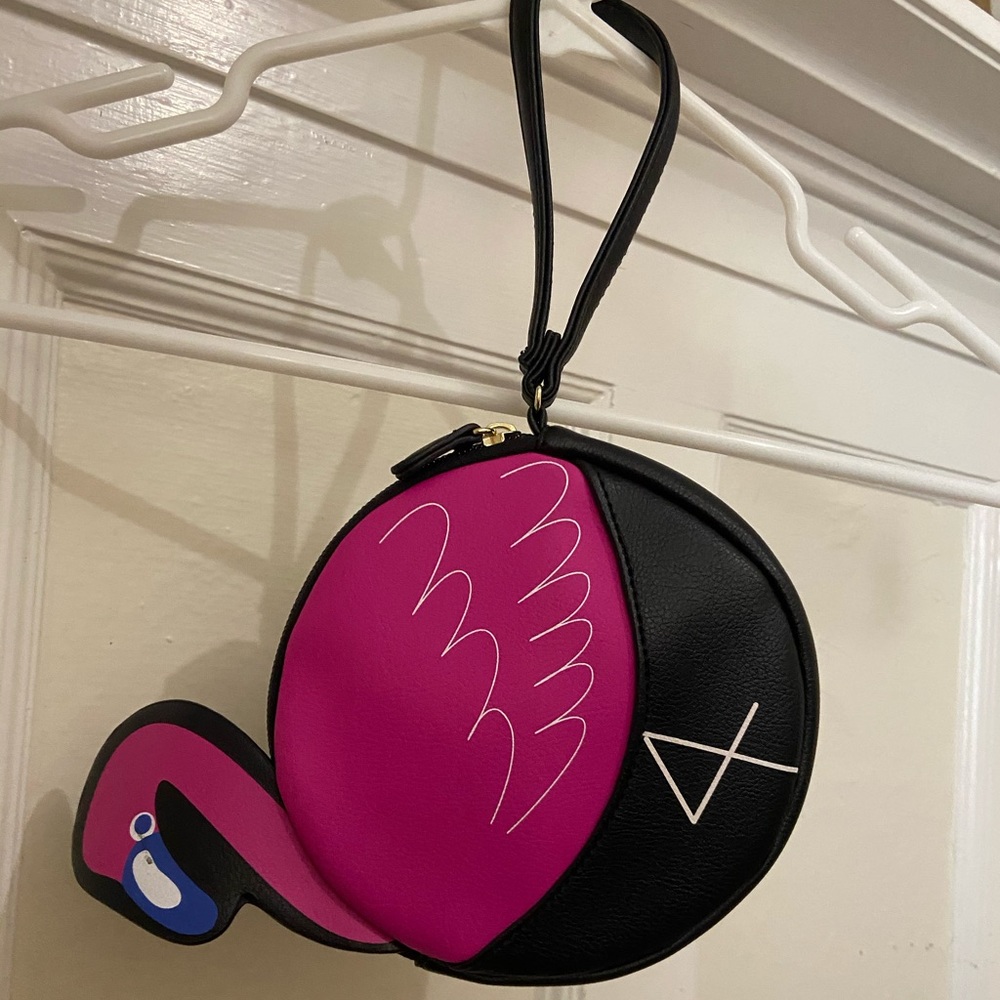 Fun Betsy Johnson flamingo wristlet